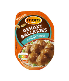 In verpakking Gehaktballetjes in milde pindasaus