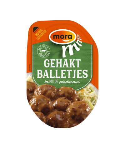 In verpakking Gehaktballetjes in milde pindasaus