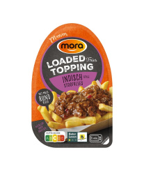 In verpakking Loaded Fries Topping Indisch Style Stoofvlees