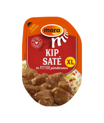 In verpakking Kipsaté in pittige pindasaus