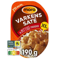 In verpakking Varkenssaté in pittige pindasaus