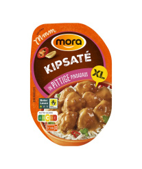 In verpakking Kipsaté in pittige pindasaus