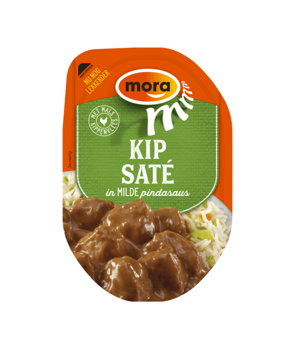 In verpakking Mora Kipsaté in milde pindasaus